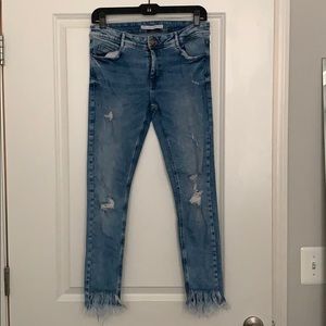 Zara Jeans Distressed Denim Trafaluc Skinny